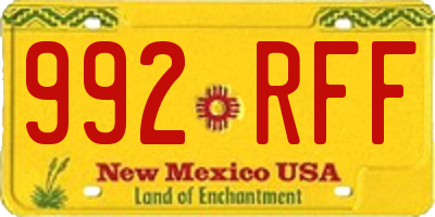 NM license plate 992RFF