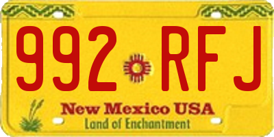 NM license plate 992RFJ