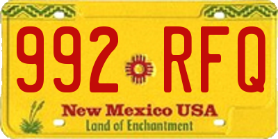 NM license plate 992RFQ