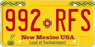 NM license plate 992RFS
