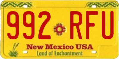 NM license plate 992RFU