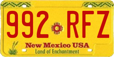NM license plate 992RFZ
