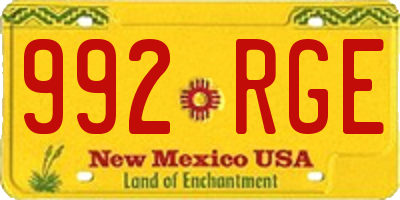 NM license plate 992RGE