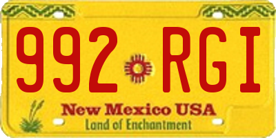 NM license plate 992RGI