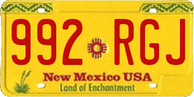 NM license plate 992RGJ