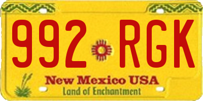 NM license plate 992RGK