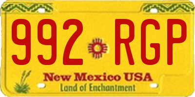 NM license plate 992RGP