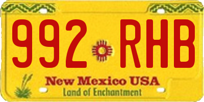 NM license plate 992RHB