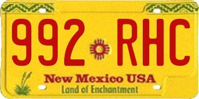 NM license plate 992RHC