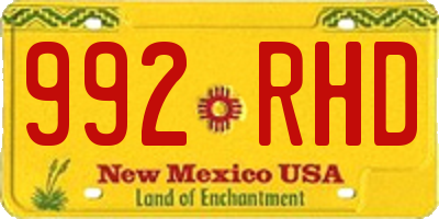 NM license plate 992RHD