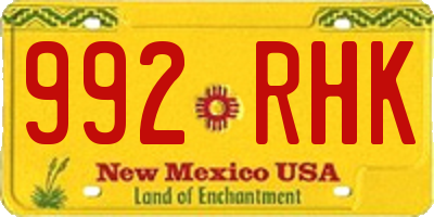 NM license plate 992RHK