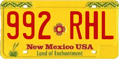 NM license plate 992RHL