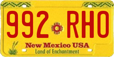 NM license plate 992RHO