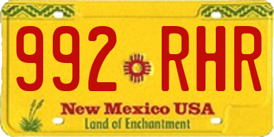 NM license plate 992RHR
