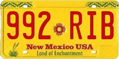 NM license plate 992RIB