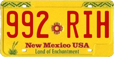 NM license plate 992RIH