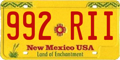 NM license plate 992RII