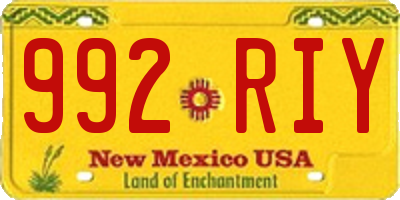 NM license plate 992RIY