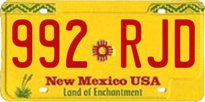 NM license plate 992RJD