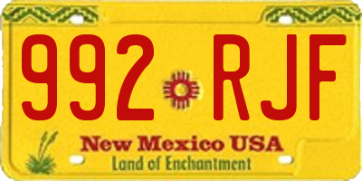 NM license plate 992RJF