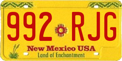 NM license plate 992RJG