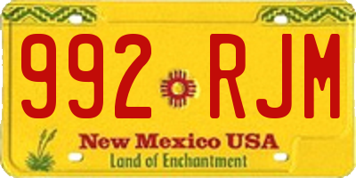 NM license plate 992RJM
