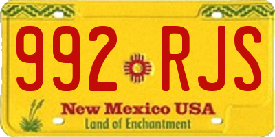 NM license plate 992RJS