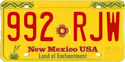 NM license plate 992RJW