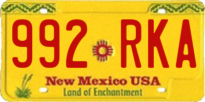 NM license plate 992RKA