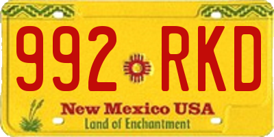 NM license plate 992RKD
