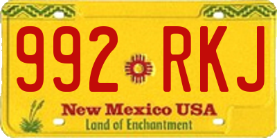 NM license plate 992RKJ