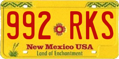 NM license plate 992RKS