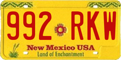 NM license plate 992RKW