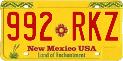 NM license plate 992RKZ