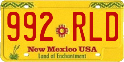NM license plate 992RLD