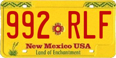NM license plate 992RLF