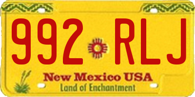 NM license plate 992RLJ