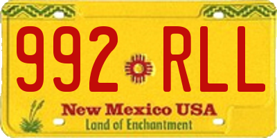 NM license plate 992RLL