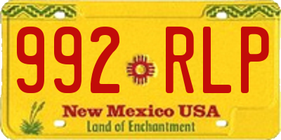 NM license plate 992RLP
