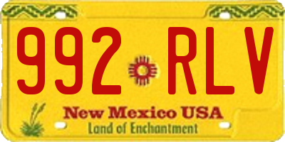 NM license plate 992RLV
