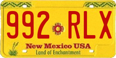 NM license plate 992RLX