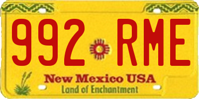 NM license plate 992RME