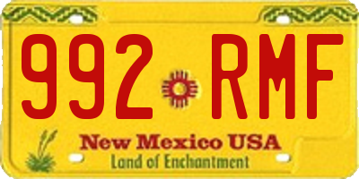 NM license plate 992RMF