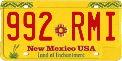 NM license plate 992RMI