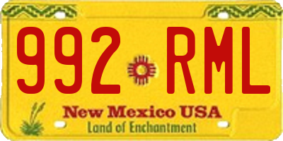 NM license plate 992RML