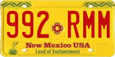 NM license plate 992RMM