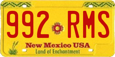 NM license plate 992RMS