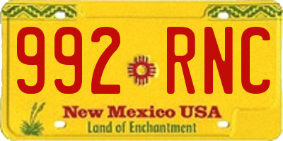 NM license plate 992RNC