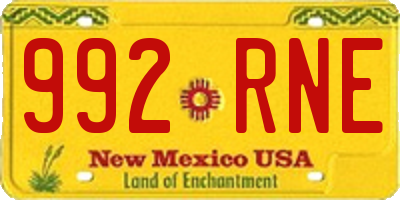 NM license plate 992RNE