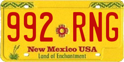 NM license plate 992RNG